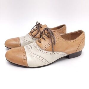 Miz Mooz Hysteric Oxford Leather Shoes Womens 9 Tan Beige Casual Loafers